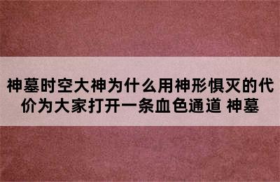 神墓时空大神为什么用神形惧灭的代价为大家打开一条血色通道 神墓